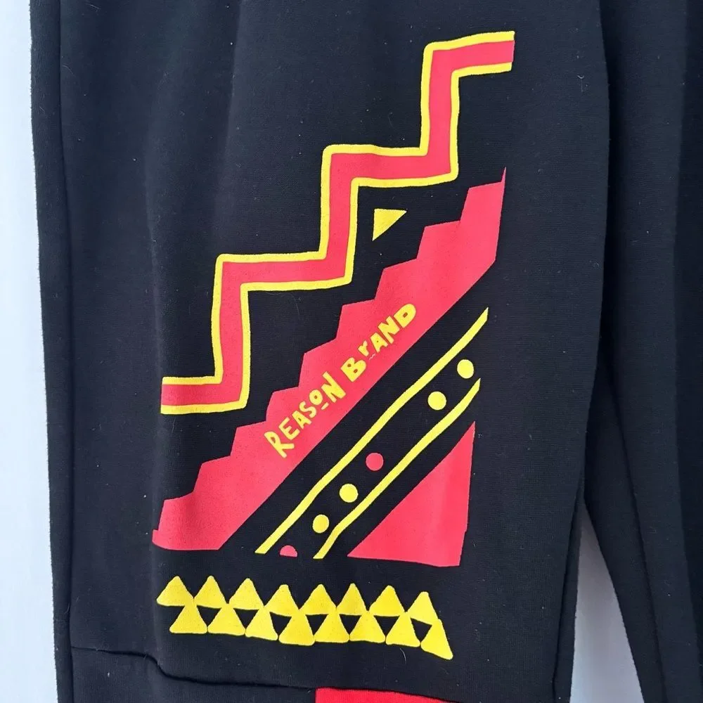 Reason Brand Graphic Jogger Sweatpants Streetwear Size M
